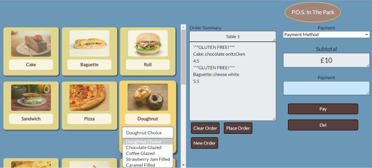 Screenshot of point of sale system project