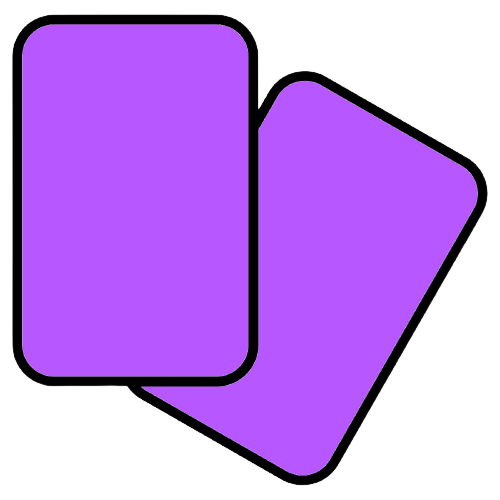 Icon of a pair of cards coloured purple