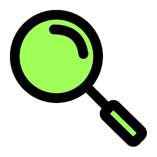 Icon of green magnifying glass
